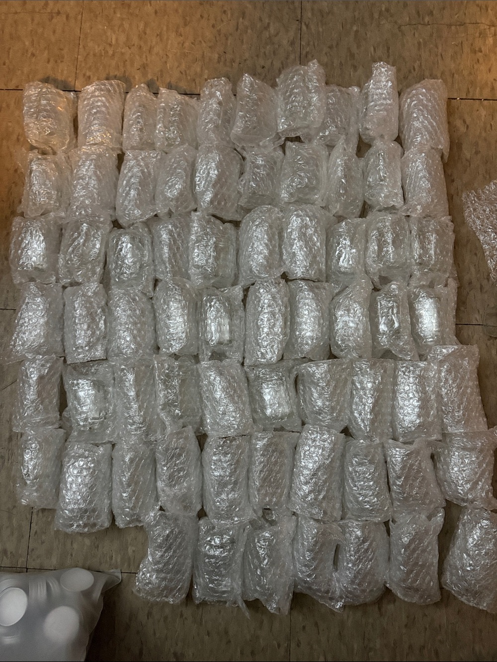 68pc 3” Clear Glass Mason Jar Souvenirs In Bubble Wrap Cushioning Packs